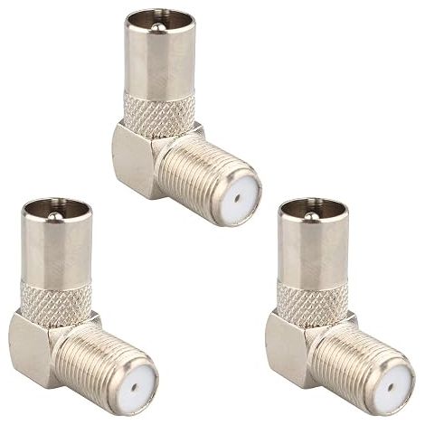 Conector coaxial macho en ángulo recto para antena de TV a conector F de 90 grados, convierte el cable existente en conector en ángulo recto para decodificador digital (1/5)