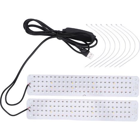 LED grow light for plants, 5V, memory timer function, 3000K, dimmable, 2 heads, red and blue light (1/5)