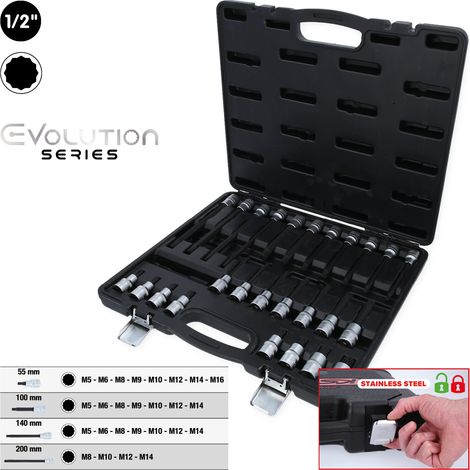 KS Tools 1/2" Bit-Stecknuss-Satz für Vielzahn (XZN)-Schrauben, 26-tlg (1/4)