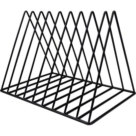 Portariviste in metallo, 9 scomparti, portariviste dorato, libreria triangolare, scaffale, portagiornali, portariviste di design per ufficio, soggiorno, casa, 26 cm - Crezuo