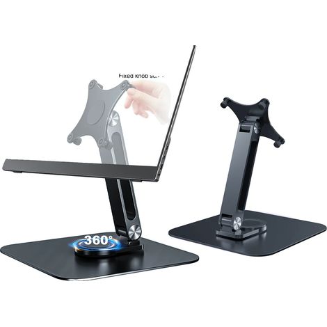 Monitorständer, 360-Grad-Drehung, höhenverstellbar, schwarz (1/2)