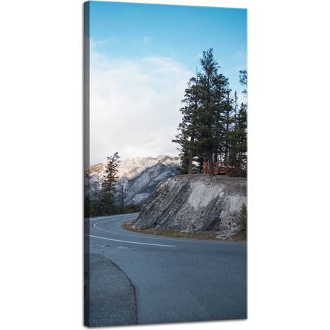 Leinwanddruck Naturstraße durch die Berge 40x80 cm Kaltes Klima Winter