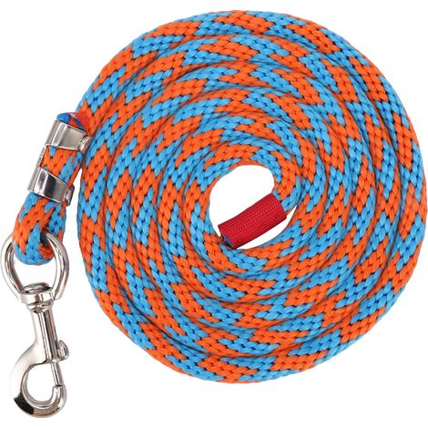Corde de cheval en Nylon, polyvalente, épaisse, pour bétail, avec crochet en alliage, pour animaux de compagnie, 8,2 pieds, bleu, Orange
