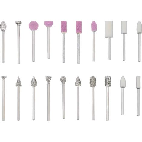 Ensemble de 20 Outils de Meulage Diamantés pour Gravure Meulage Découpe Polissage Compatibles avec La Meuleuse à Matrice 1/8" (1/5)