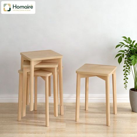 Chaise naturel en bois 31 x 31 x 44.5 cm HOMAIRE (1/5)