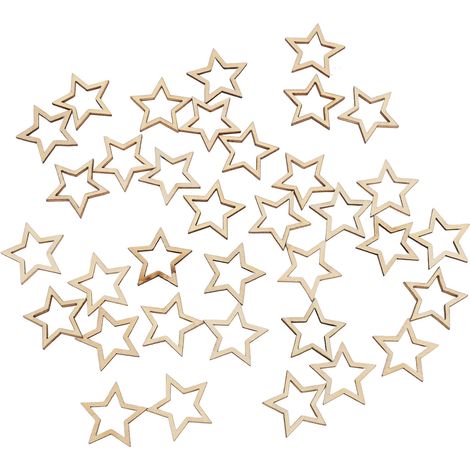 100 étoiles décoratives en bois ajourées, à réaliser soi-même, pour salons de beauté.
