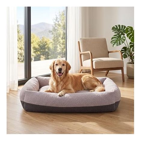 Panier pour Chien Lit Chien Dehoussable Lavable Coussin Antidérapant Doux 91x69x20cm (1/5)