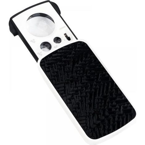 LED Pocket Illuminated Magnifying Glass - 30X 60X 90X Magnifying Glass - Illuminated Reading Magnifier for Seniors - Black Foldable Pocket Magnifying Glass for Jewelry, Coins, Diamonds & Stamps (1/5)