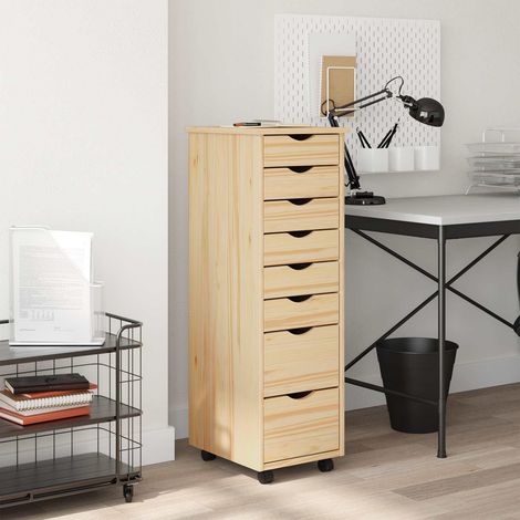 vidaXL Armadietto Rotolante con Cassetti MOSS Vernice trasparente
