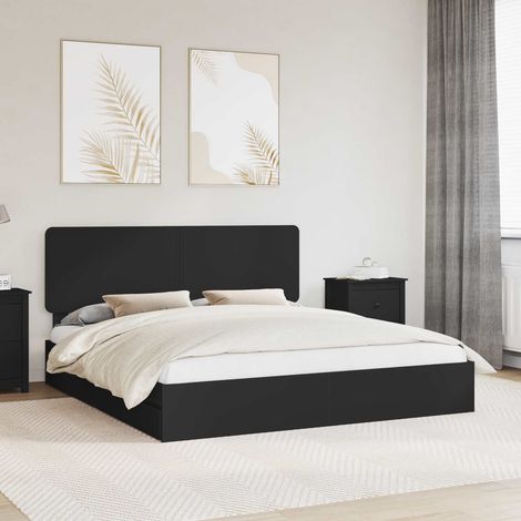Aufbewahrungsbett Schwarz 200 x 200 cm Holzwerkstoff