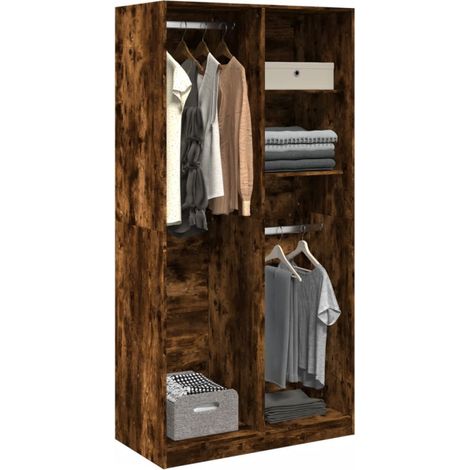 vidaXL Garde-robe chêne fumé 100x50x200 cm bois d'ingénierie (1/5)