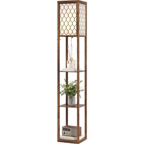Three--Shelf Standing Lamp -- Rustic Brown/White (1/5)