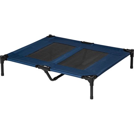Lit sur pieds XXL pour chien chat lit de camp animal 92L x 76l x 18H cm bleu marine