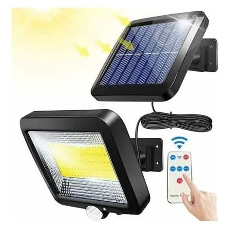 Lampe solaire extérieure 100 LED - Télécommande - Détecteur de mouvement - Étanche IP65 - 1800 mAh mununo (1/4)