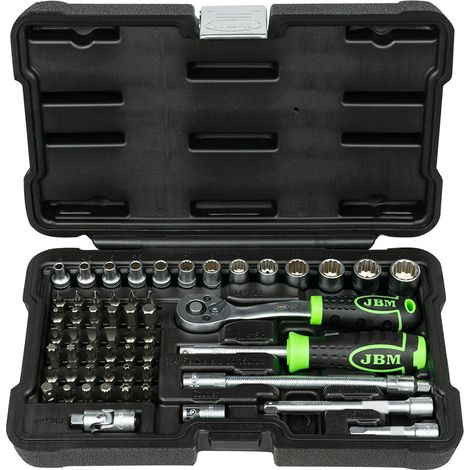 JBM54140 mallette à outils de 56 pièces avec douilles à 12 tranchants zinguées de 1/4 po