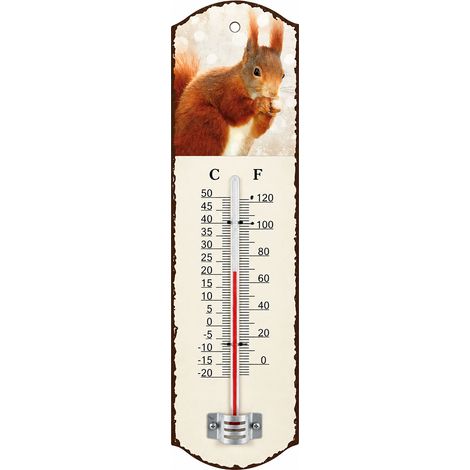 Thermomètre mural écureuil en métal 26,8 cm (1/2)