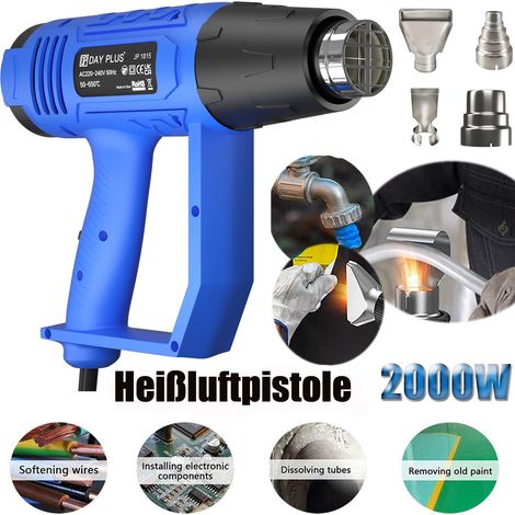 Séchoir à air chaud pistolet à air chaud 2000w température pistolet thermorétractable avec 4 pièces accessoires
