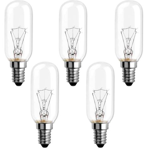 QAZQA Ampoule E14 40W Incandescence, 320LM T25, Blanc Chaud 2700K Dimmable Ampoule pour Hotte Aspirante, 220V E14 Petit culot à vis Pygmy Lamps pour Hotte Aspirante, Réfrigérateur, Plafonnier, 5 Pièce