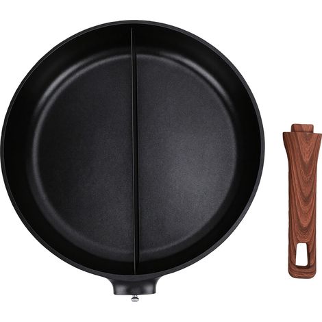 Poêle à frire, plaque de cuisson, poêle antiadhésive multifonctionnelle pour omelettes et steaks, compatible avec les plaques de cuisson à gaz, vitrocéramiques, électriques et à induction, deux grille (1/5)