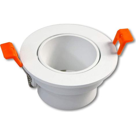 Portafaretto moderno bianco con foro profondo incasso per faretto per illuminazione da controsoffittatura 88 mm (1/4)