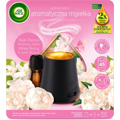 018710 Coffret de brumisateur aromatique Air Wick Pivoine blanche et Jasmin en fleurs