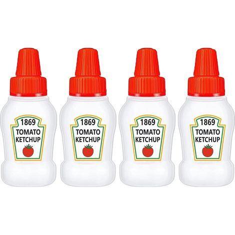 mini-bouteilles de ketchup pour les boîtes à lunch, des flacons souples de 30 ml pour les épices, des contenants vides en plastique pour vinaigrette, des flacons souples de ketchup pour les sauces et (1/5)