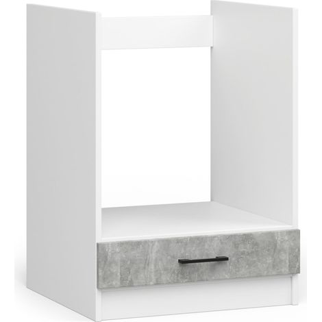 Armoires de cuisine basse AKORD S60 à four OLIWIA Blanc 60 cm 1 porte couleur Béton 1 étagère 60x55x82 cm