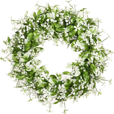 Couronne de porte, magnifique couronne de fleurs artificielles pour enfants, couronne de porte avec des fleurs printanières pour la porte d'entrée-AquaForge (1/5)