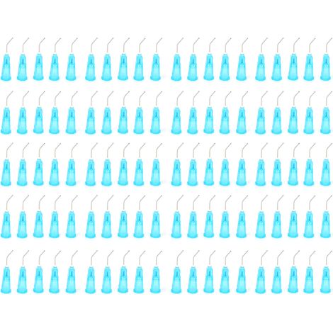 100 Pièces Aiguilles Dentaires Jetables Pré-Courbées Embouts d'Irrigation Accessoire de Remplacement Bleu (1/5)