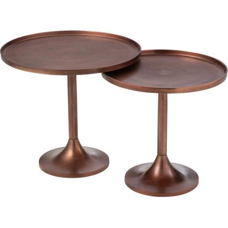 Lot de 2 Tables d'Appoint "Fone" 56cm Bronze (1/5)