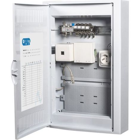 Coffret de communication avec 4 connecteurs RJ45 CAT6 – Prise DTI et DTIO pour fibre optique – Répartiteur TV 1 entrée 4 sorties – IP20 – Nalto