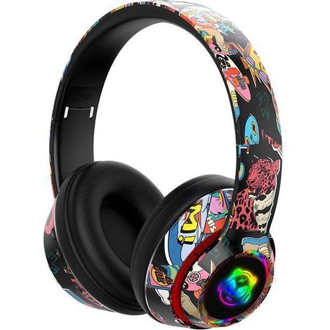 Casque Audio Bluetooth - Graffiti L750 Sans Fil, Pliable - Lumières LED RGB - Ecouteurs & Micro, Hi-Fi, Carte Mémoire (1/5)
