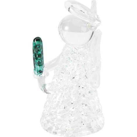 ange décoratif en verre transparent à la surface lisse (1/5)