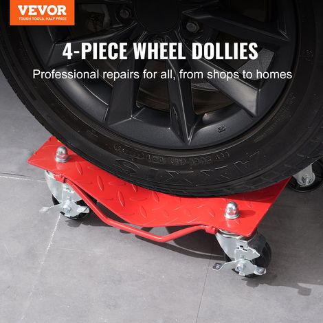 Chariot de Manutention de Voiture 4PCs Capacité Totale 3,6 T, Chariot Déplace Voiture en Acier, avec Roues, Aide à la Manœuvre Posi… (1/5)
