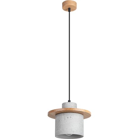 SOLLUX SL.1363 Lámpara colgante MAB hormigón gris/madera natural - ref: SL.1363 (1/2)