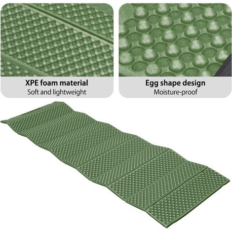 Coussin de couchage de Camping en mousse Portable, matelas pliant léger résistant à l'humidité pour randonnée en plein air sac à dos pique-nique (1/5)