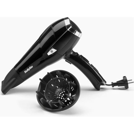 Secador de pelo Cordkeeper -2000 W-6 Vel./temp.+ Aire Frío-concentrador 13 mm-difusor-negro - Babyliss (1/5)