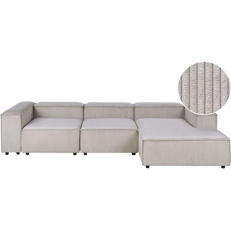 Modular Corner Sofa 4 Seater ARDAL Corduroy Taupe Left Hand (1/5)