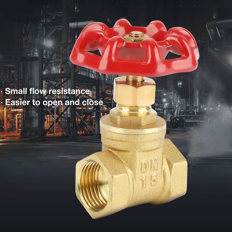 Robinet vanne laiton 1/2" G filetage gaz, soupape à volant quart de tour 16 bars pour eau huile gaz, DN15 (1/5)