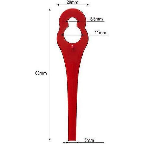 Lot de 100 Lames en Plastique de Rechange pour Coupe Bordure Florabest LIDL FRTA 20 A1,FAT 18B3, FRT (1/3)