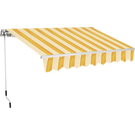 Tenda da sole a barra quadra 250x200 cm avvolgibile rigato giallo