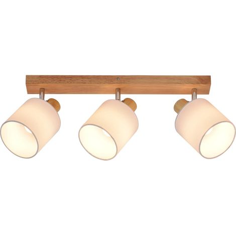 GBLY Deckenleuchte 3 Flammig Deckenlampe Flur - Deckenstrahler Modern Holz Deckenspot Wandstrahler Schwenkbar 350° E14 MAX.25W lampe für Wohnzimmer Schlafzimmer Küche (ohne Leuchtmittel) (1/4)
