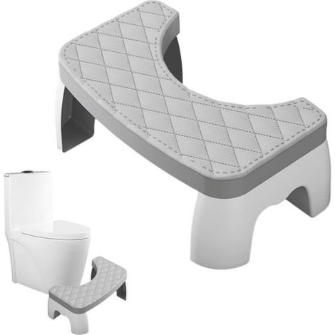 Tabouret de toilette, tabouret de salle de bain, marche de salle de bain antidérapante, 42x25x17cm (gris) (1/5)