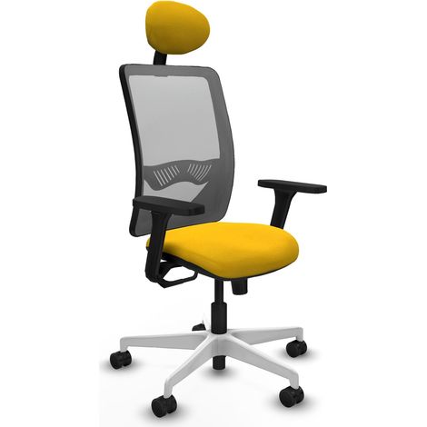 Silla de oficina piqueras y crespo Zulema gris malla amarillo (1/2)