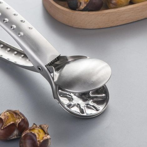 Coupe-Châtaignes, avec Lames dentelées, Longueur : 18cm, Acier inoxydable, Argenté, (1/5)