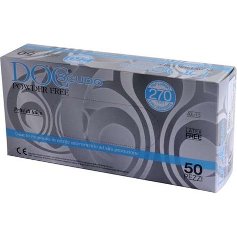 Guanti Nitrile Doc Scudo Powder Free Pz  50 L