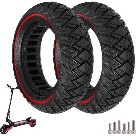 10 x 3/255 x 80 (80/65-6) Pneu Plein, 10 Pouces Pneus de Remplacement pour Joyor Y8-S/KuKirin G2 Max/Kugoo 2 Pièces Rouge (1/5)