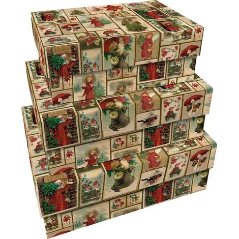 Cajas decorativas navideñas (3 unidades)