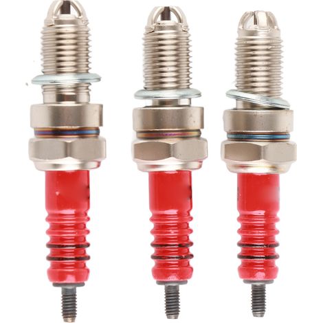 D8TC 3-Elektroden-Zündkerze für CG 125 150 200cc CF250 Motorrad, Roller, Quad, ATV - 3er-Pack (1/5)