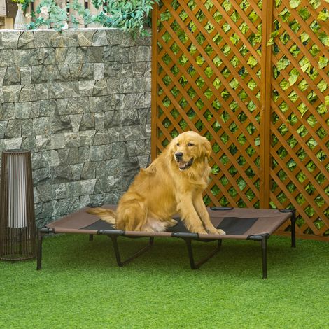 Lot de 2 Lits sur pieds XXL pour chien chat lit de camp animal 122L x 92l x 23H cm marron clair (1/5)
